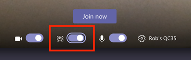 Microsoft Teams Background Button Screenshot