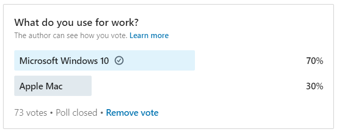 LinkedIn Poll Result