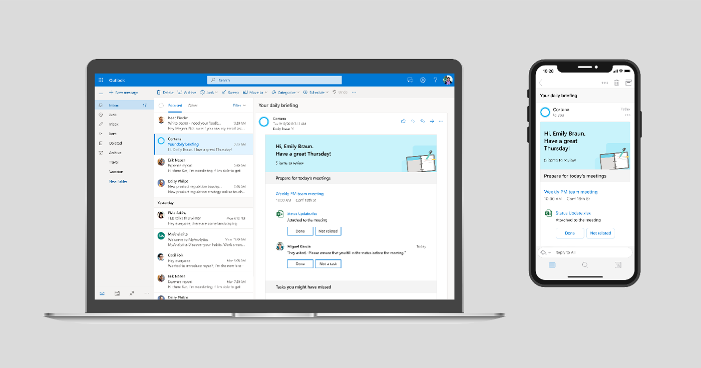 Cortana Briefing Email