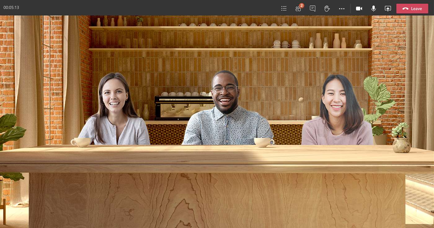 Microsoft Teams - Together Mode - Coffee Shop